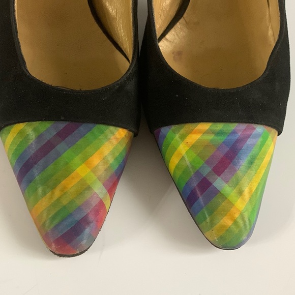 Vintage Shoes - OOAK🇮🇹VTG 80’-90’ 💯% Suede Slingback with Iridescent Toes